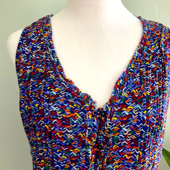 Anthropologie Light and Colorful Maeve Lila Confetti Pintuck Tank Size S… - Picture 3 of 8